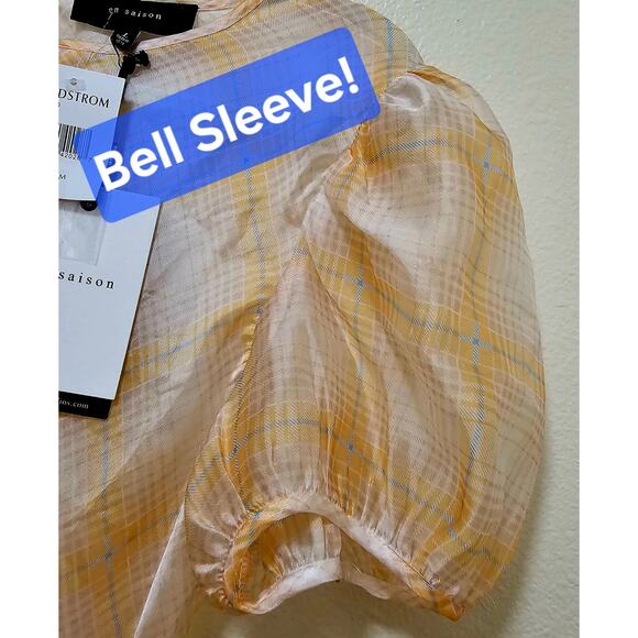 EN SAISON NWT SzL SheerLight GeometricPattern designs knee length dress Designer - Picture 6 of 15